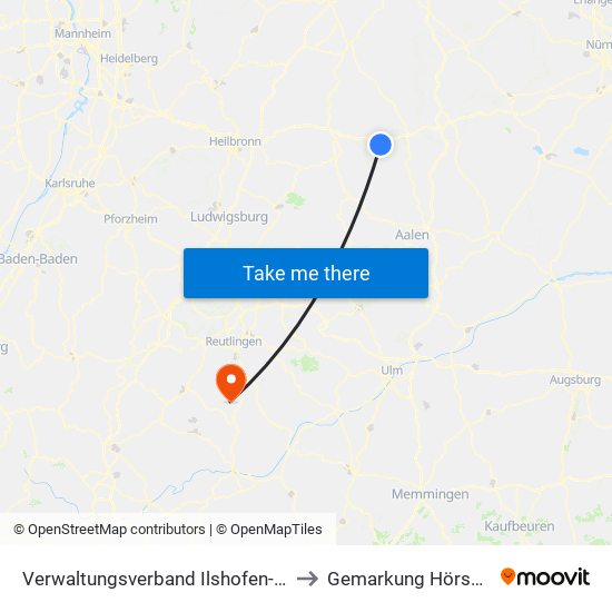 Verwaltungsverband Ilshofen-Vellberg to Gemarkung Hörschwag map