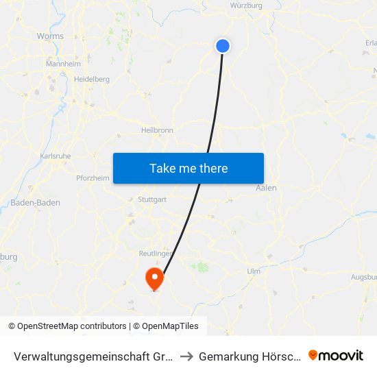 Verwaltungsgemeinschaft Grünsfeld to Gemarkung Hörschwag map