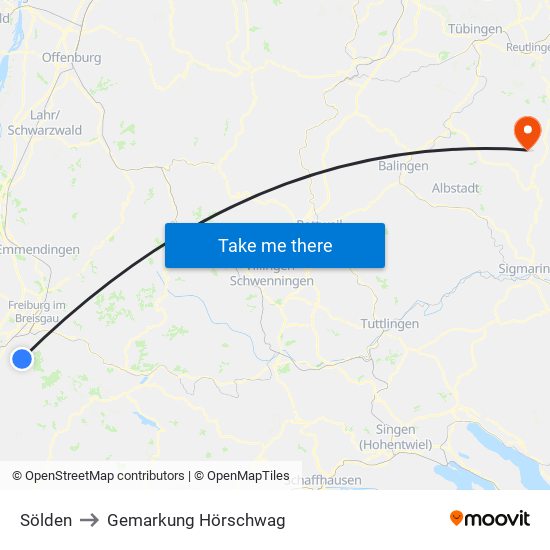 Sölden to Gemarkung Hörschwag map