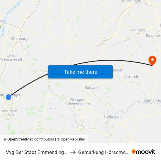 Vvg Der Stadt Emmendingen to Gemarkung Hörschwag map