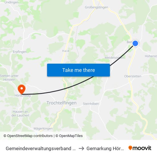 Gemeindeverwaltungsverband Engstingen to Gemarkung Hörschwag map