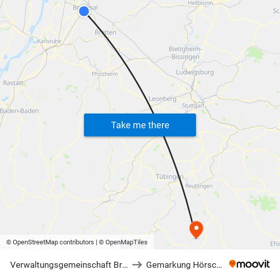 Verwaltungsgemeinschaft Bruchsal to Gemarkung Hörschwag map