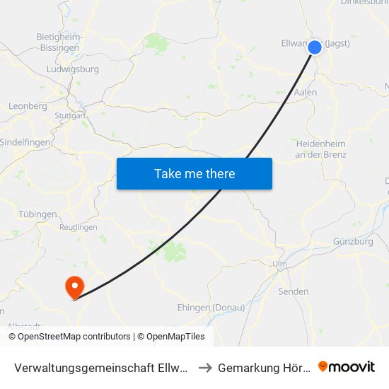 Verwaltungsgemeinschaft Ellwangen (Jagst) to Gemarkung Hörschwag map