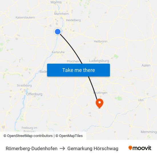 Römerberg-Dudenhofen to Gemarkung Hörschwag map