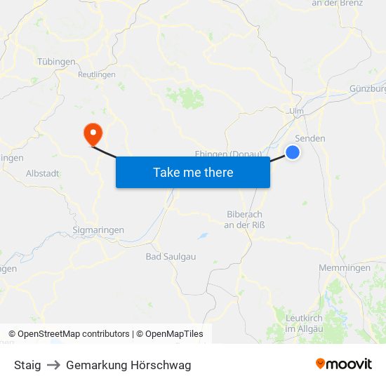 Staig to Gemarkung Hörschwag map