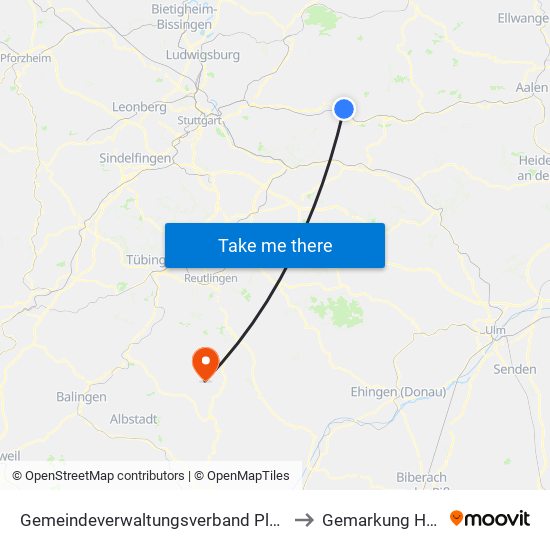 Gemeindeverwaltungsverband Plüderhausen-Urbach to Gemarkung Hörschwag map