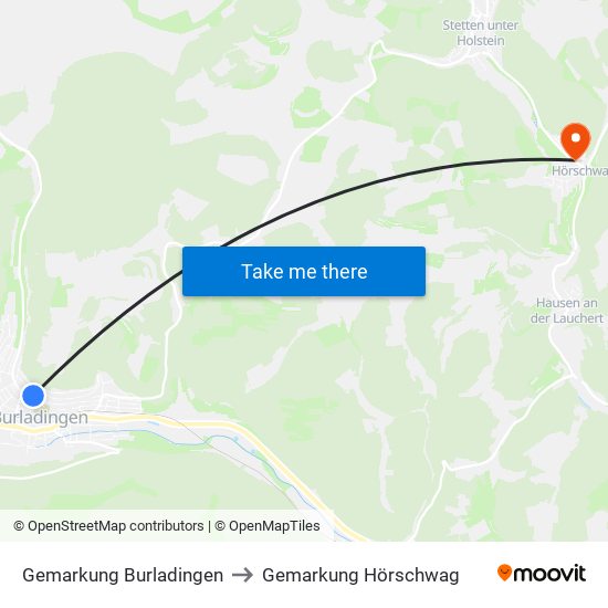 Gemarkung Burladingen to Gemarkung Hörschwag map