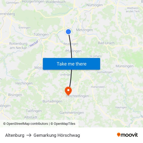 Altenburg to Gemarkung Hörschwag map