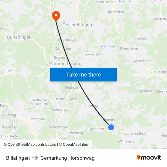 Billafingen to Gemarkung Hörschwag map