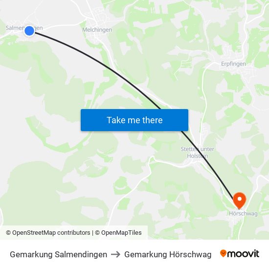 Gemarkung Salmendingen to Gemarkung Hörschwag map