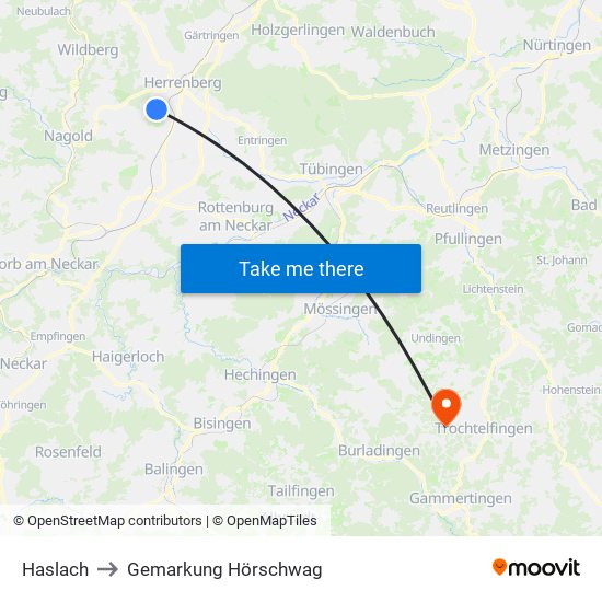 Haslach to Gemarkung Hörschwag map