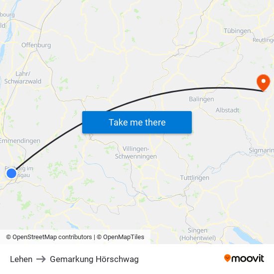 Lehen to Gemarkung Hörschwag map