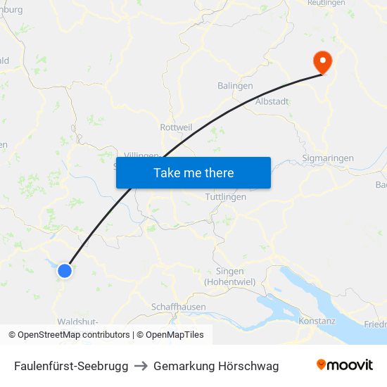 Faulenfürst-Seebrugg to Gemarkung Hörschwag map