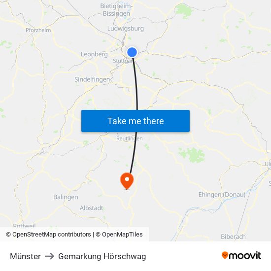 Münster to Gemarkung Hörschwag map