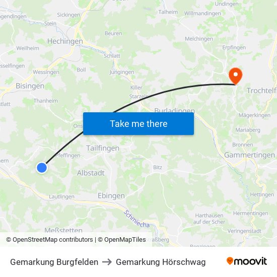 Gemarkung Burgfelden to Gemarkung Hörschwag map