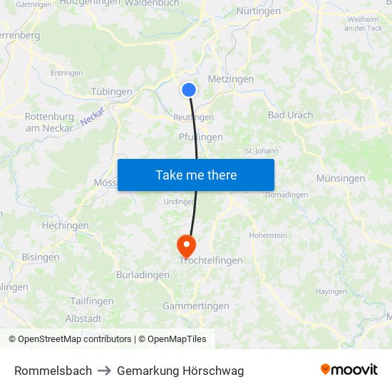 Rommelsbach to Gemarkung Hörschwag map