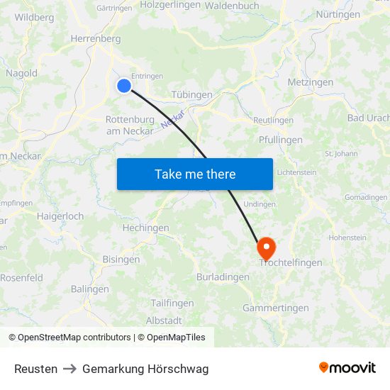 Reusten to Gemarkung Hörschwag map