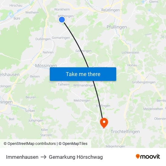 Immenhausen to Gemarkung Hörschwag map