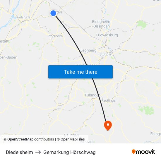 Diedelsheim to Gemarkung Hörschwag map