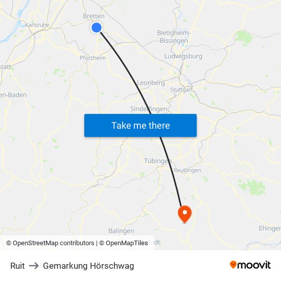 Ruit to Gemarkung Hörschwag map