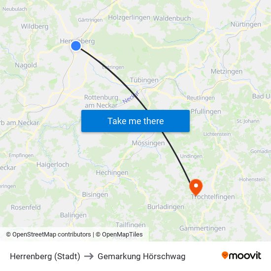 Herrenberg (Stadt) to Gemarkung Hörschwag map