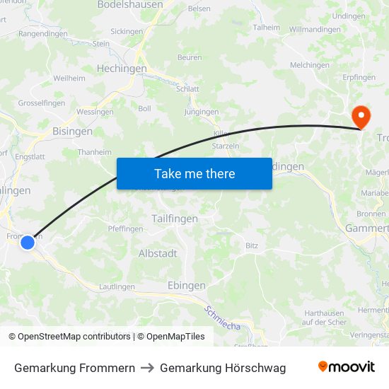 Gemarkung Frommern to Gemarkung Hörschwag map