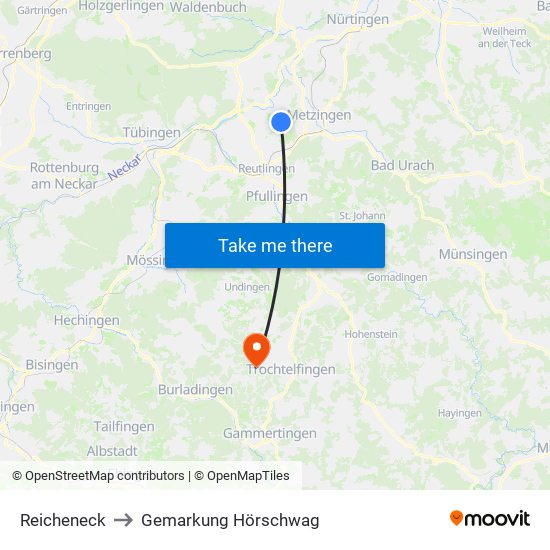 Reicheneck to Gemarkung Hörschwag map