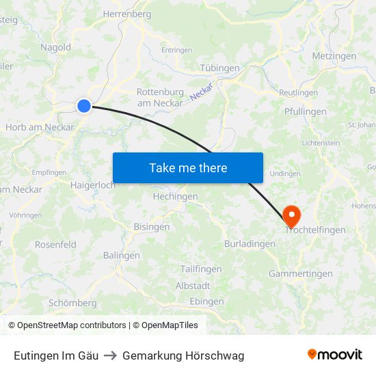 Eutingen Im Gäu to Gemarkung Hörschwag map