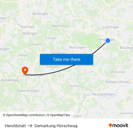 Heroldstatt to Gemarkung Hörschwag map