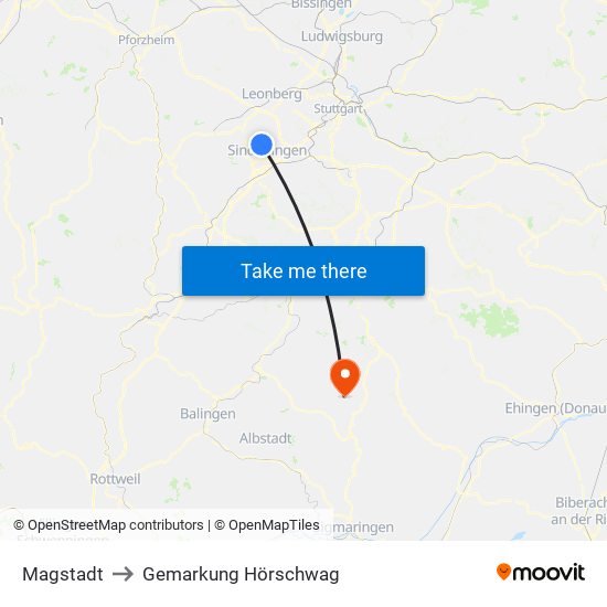 Magstadt to Gemarkung Hörschwag map