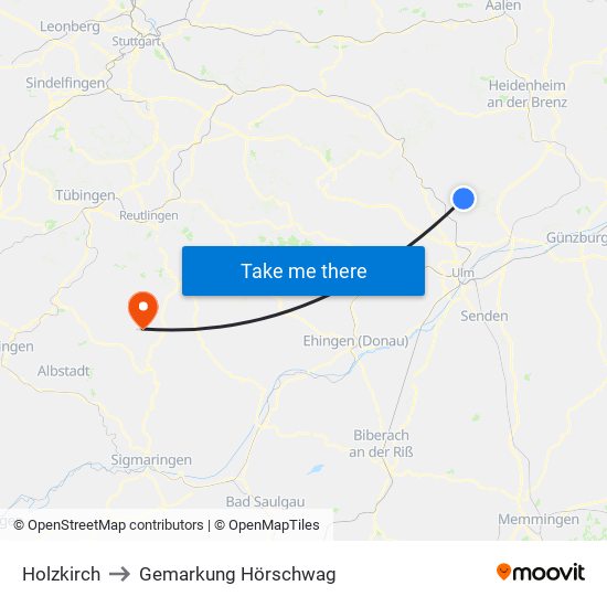 Holzkirch to Gemarkung Hörschwag map