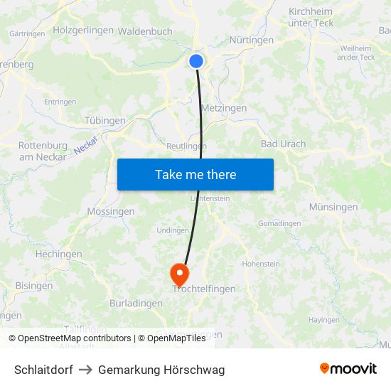 Schlaitdorf to Gemarkung Hörschwag map