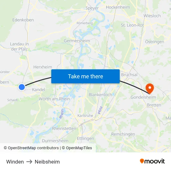 Winden to Neibsheim map