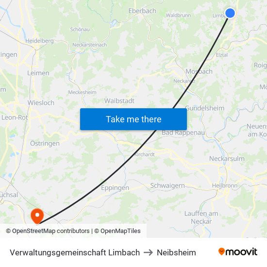 Verwaltungsgemeinschaft Limbach to Neibsheim map