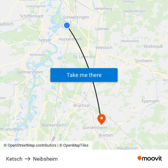 Ketsch to Neibsheim map