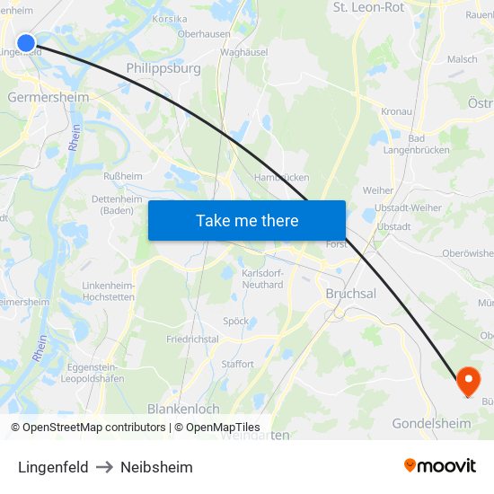 Lingenfeld to Neibsheim map