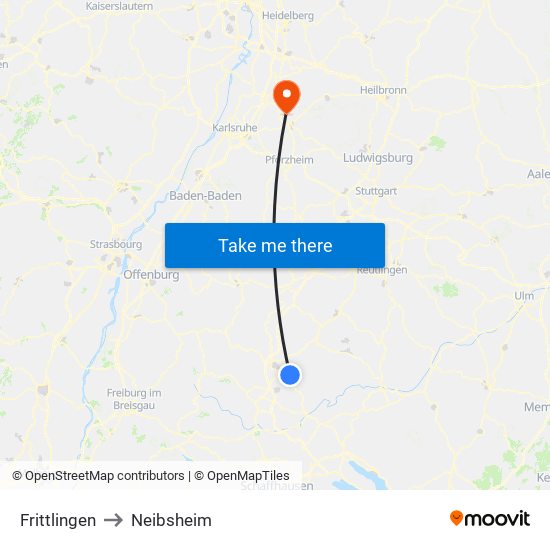 Frittlingen to Neibsheim map