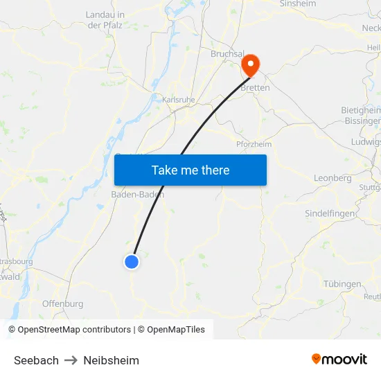 Seebach to Neibsheim map