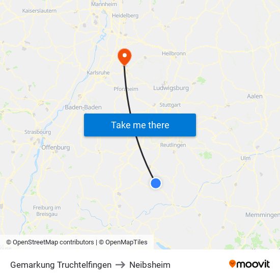 Gemarkung Truchtelfingen to Neibsheim map