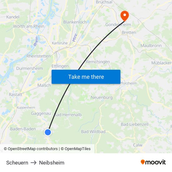 Scheuern to Neibsheim map