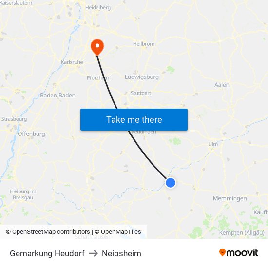 Gemarkung Heudorf to Neibsheim map