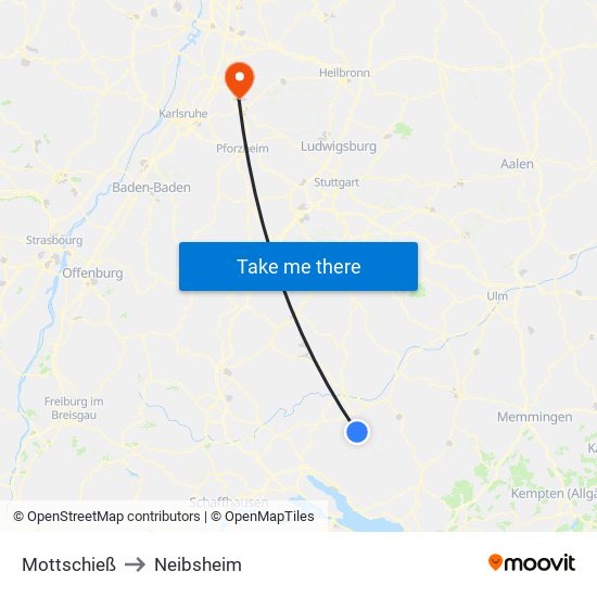 Mottschieß to Neibsheim map