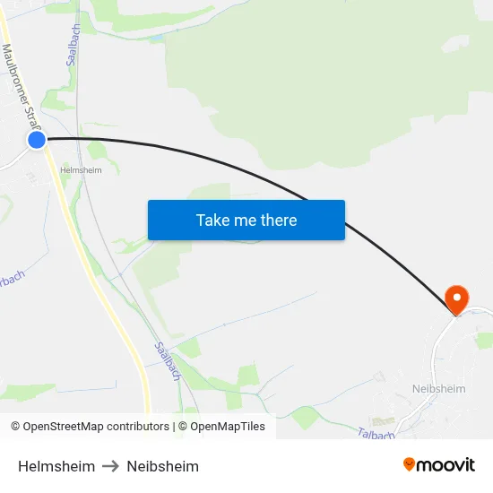 Helmsheim to Neibsheim map