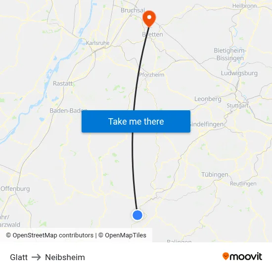 Glatt to Neibsheim map