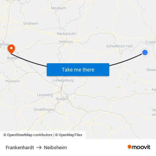 Frankenhardt to Neibsheim map