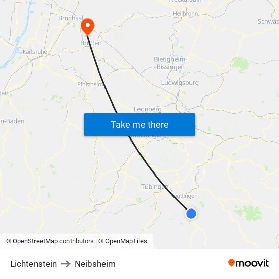 Lichtenstein to Neibsheim map