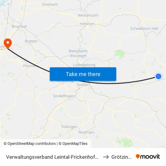 Verwaltungsverband Leintal-Frickenhofer Höhe to Grötzingen map