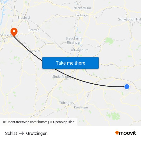 Schlat to Grötzingen map