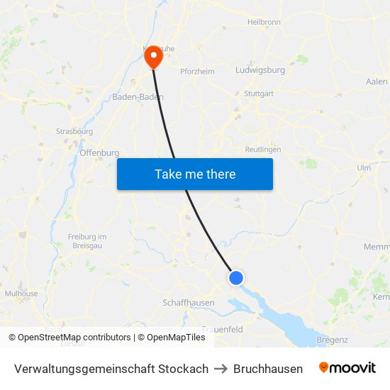 Verwaltungsgemeinschaft Stockach to Bruchhausen map