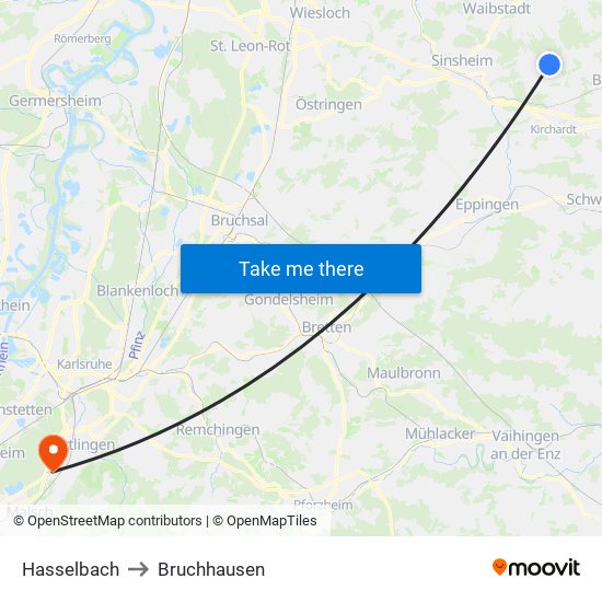 Hasselbach to Bruchhausen map